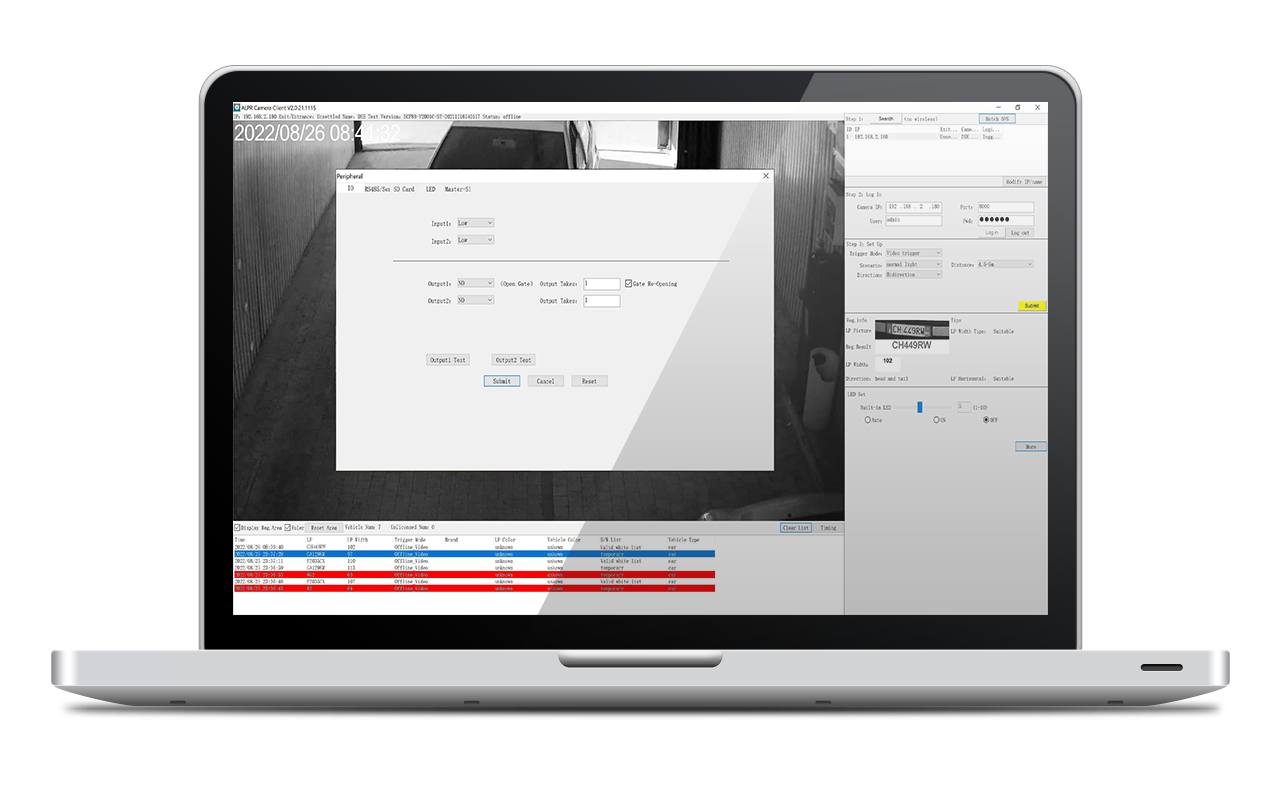 Controllo telecamera IP ANPR da browser